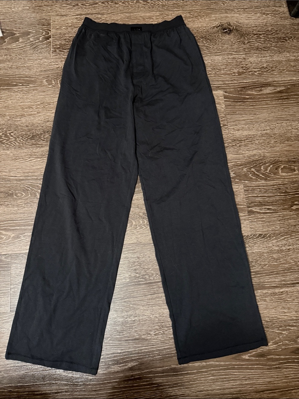 SKIMS Black Wide-Leg Lounge Pajama Pants